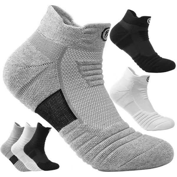 Men's Thick Sports Socks Breathable Cushion Running Basketball Training Pack