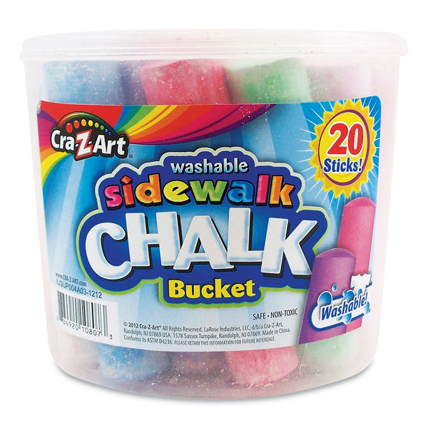 Washable Jumbo Sidewalk Chalk Bucket 20 Colors