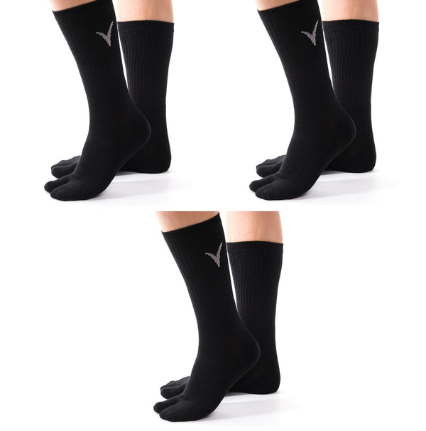 3 Pairs V Toe Tabi Socks Athletic Casual Big Toe
