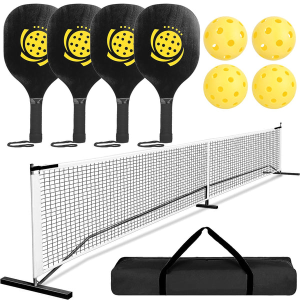 Portable Pickleball Net Set 22ft Regulation Backyard Paddles Balls