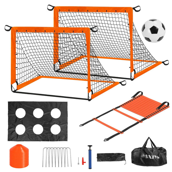 Kids Soccer Goal Set Portable Training Equipment Backyard With Accessories