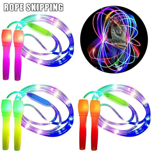 LED Luminous Jump Rope Adjustable Kids Skipping Rope Night Fitness